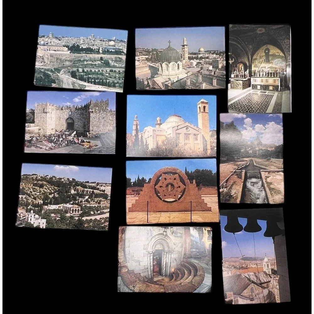 Vintage Postcards Jerusalem Bethlehem‎ Israel Holy Unposted Star Cards Lot of 28